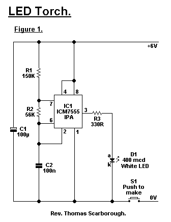 節(jié)能LED手電筒電路圖