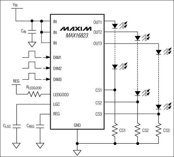 MAX16823:典型工作電路