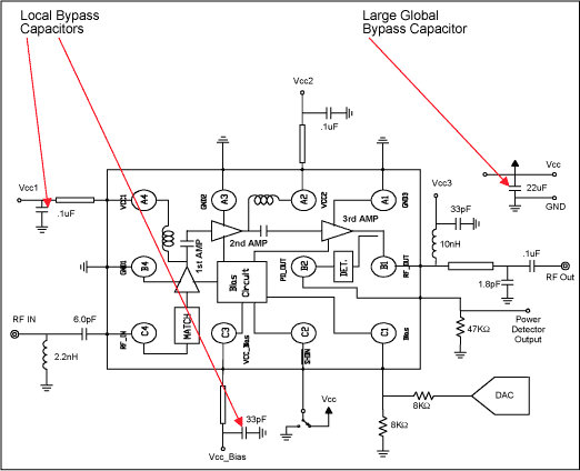 圖6. 包括內(nèi)部框圖的應(yīng)用電路原理圖