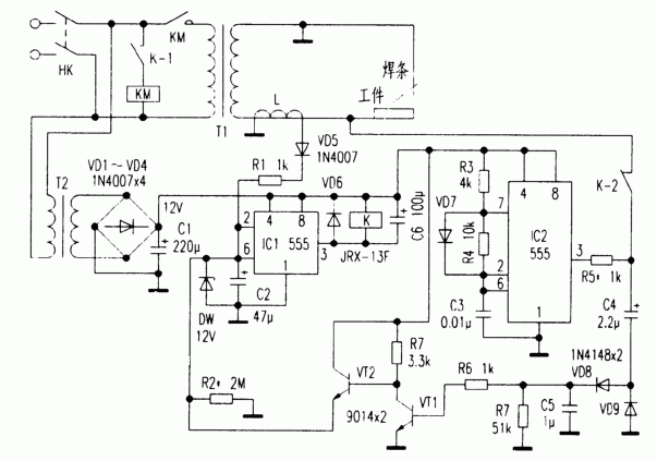 交流電焊機空載節(jié)電電路