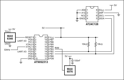 Figure 2. The temperature sensor, processor, memory and power-on reset supervisor, along with the boost converter and 32kHz oscillator shown in Figure 1, are all included on the data-logger board, which is mounted in the car's engine compartment.傳感器