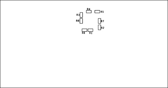 Figure 4-2. DS3154 quad-port, T3/E3 LIU silkscreen layout—bottom layer (view mirrored).