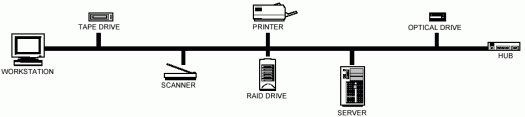 Figure 1. Typical SCSI network application.