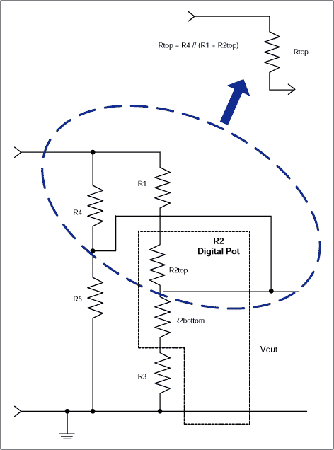 圖7. 簡(jiǎn)化電路“上部”電阻