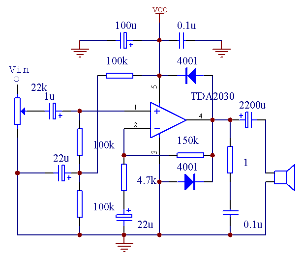 TDA2030單電源接法