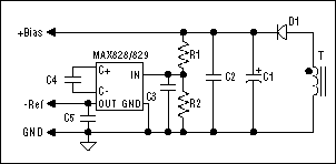 Figure 2. -Ref circuit employing the MAX828/829 charge-pump IC.