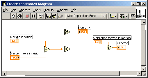  用于關(guān)聯(lián)視覺(jué)單元和運(yùn)動(dòng)控制單元的LabVIEW 代碼