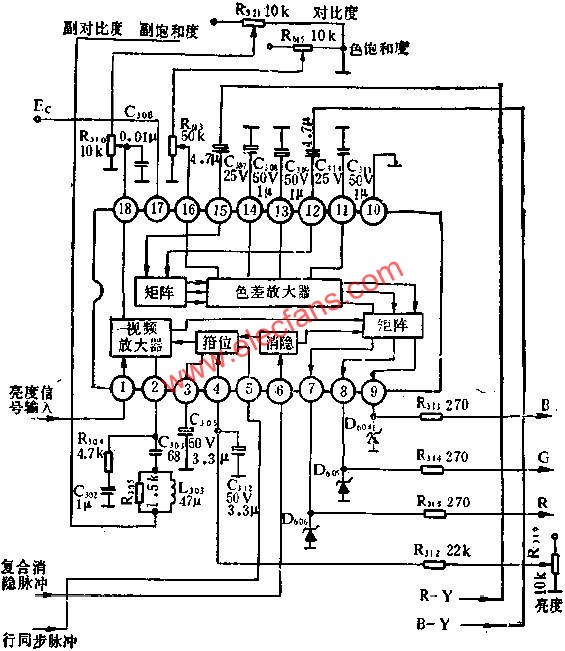 BJ5612方框圖和外圍電路圖  www.ttokpm.com