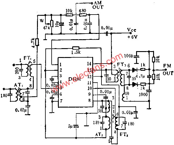 D1201調(diào)頻/調(diào)幅中頻放大電路的應(yīng)用  www.ttokpm.com