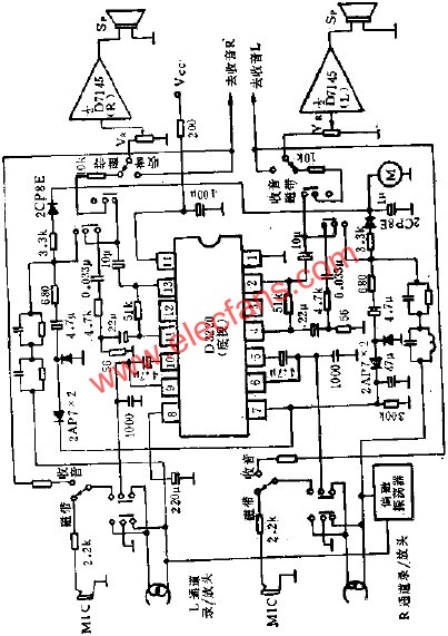 D3220雙通道帶ALC前置放大電路的應(yīng)用  www.ttokpm.com