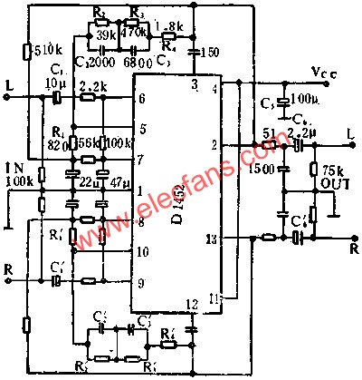 D1452雙聲道音頻前置放大電路的應(yīng)用  www.ttokpm.com