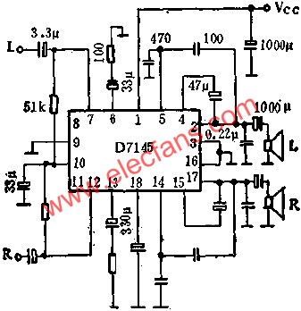 D7145雙通道音頻功率放大電路的應(yīng)用  ttokpm.com