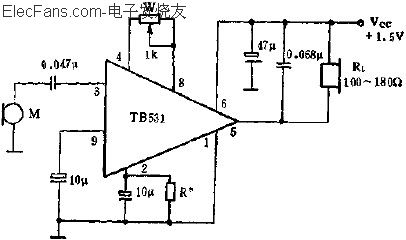 TB531單端輸入,單端輸出的應用電路  ttokpm.com