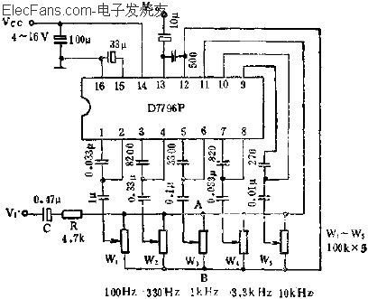 D7796P裝置五頻段圖示均衡電路應(yīng)用  ttokpm.com