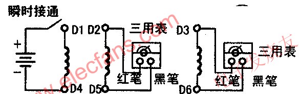 利用萬用表測(cè)量電動(dòng)機(jī)引出線的首尾端 www.ttokpm.com