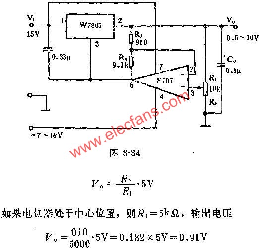 0.5~10V可調(diào)電壓應用線路圖  ttokpm.com