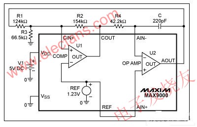 用MAX9000實(shí)現(xiàn)三角波發(fā)生器 ttokpm.com