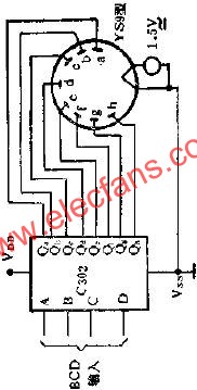 C302八段字形譯碼器驅(qū)動10V熒光數(shù)碼管線路圖  www.ttokpm.com