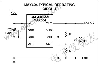 MAX604可調(diào)節(jié)輸出配置 www.ttokpm.com