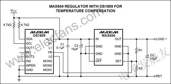 MAX604溫度補(bǔ)償電路 www.ttokpm.com