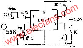 LD505在助聽器中的應(yīng)用電路圖  www.ttokpm.com