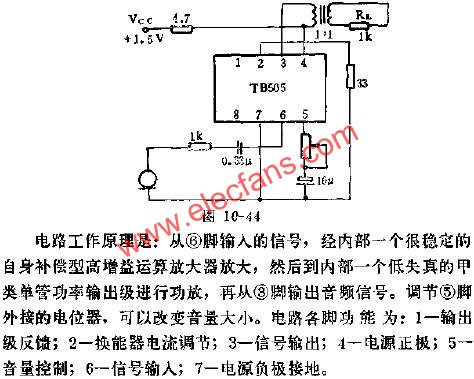 TB505助聽器電路的應(yīng)用電路圖  ttokpm.com