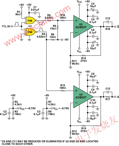 AD8037 PIN二極管驅(qū)動器電路 www.ttokpm.com