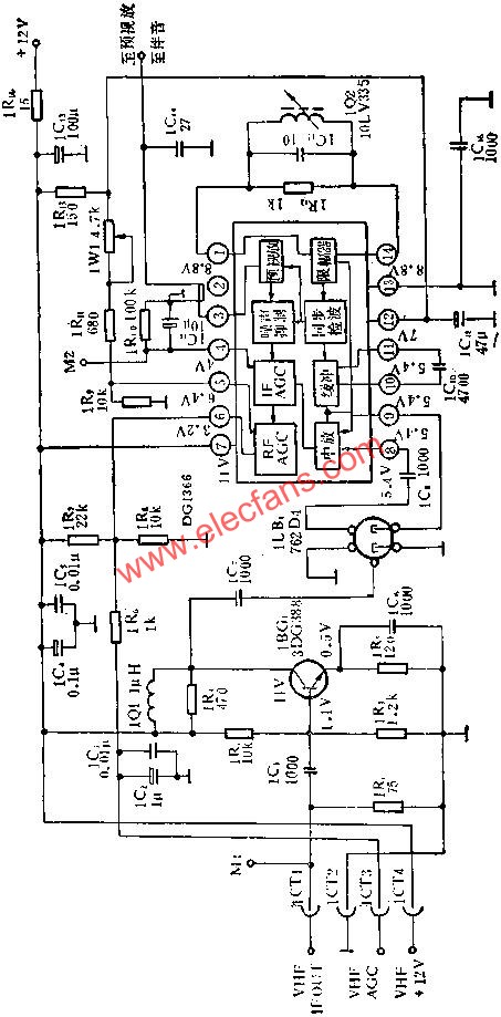 DC1366圖象中放集成電路的應(yīng)用電路圖  www.ttokpm.com