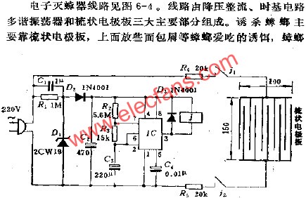 電子滅蟑器電路  www.ttokpm.com