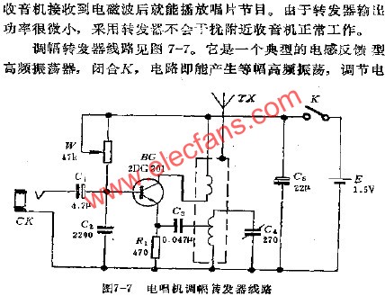 電唱機調幅轉發(fā)器電路  ttokpm.com