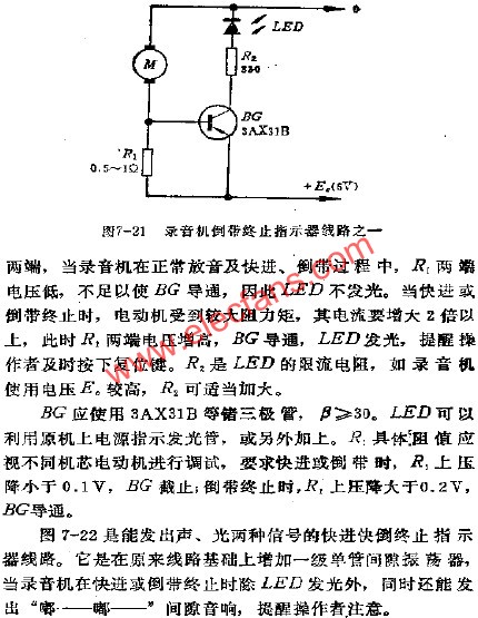 錄音機(jī)快倒快進(jìn)終止指示器電路之一  www.ttokpm.com