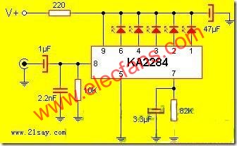 KA2284 LED電平指示電路圖  www.ttokpm.com