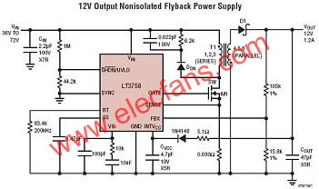 LT3758典型應(yīng)用電路  ttokpm.com