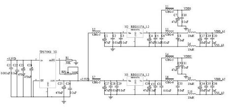 信號(hào)處理系統(tǒng)板級(jí)供電電源參考電路圖