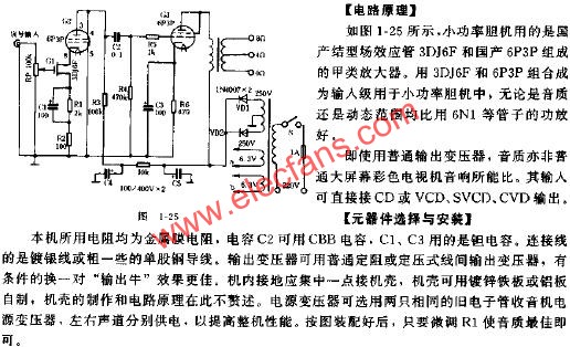 自制小功率膽機(jī)功放電路原理圖  ttokpm.com