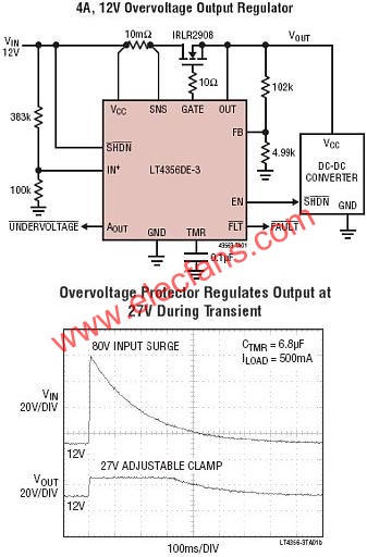 LT4356典型應(yīng)用電路  ttokpm.com