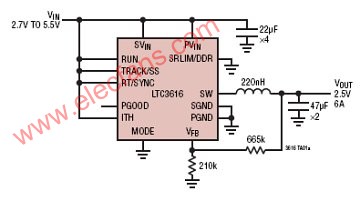 LTC3616應(yīng)用電路 www.ttokpm.com