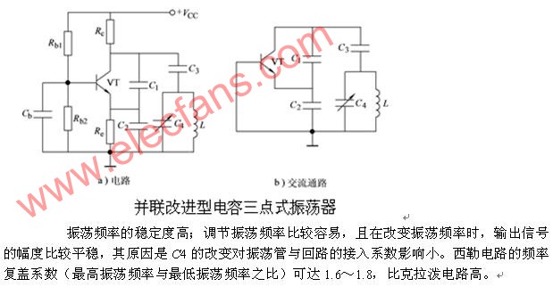 并聯(lián)改進型電容三點式振蕩器