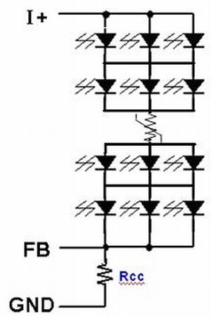 圖7：LED陣列主干路保護(hù)方案。