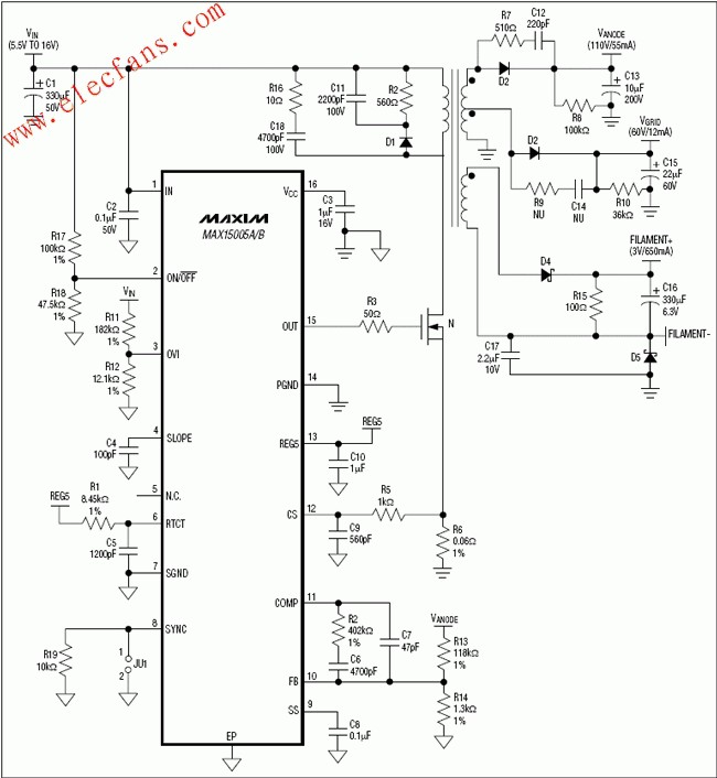 MAX15004A/B/MAX15005A/B 電流模式PWM控制器