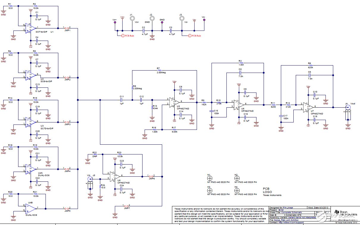 0.1-10Hz放大器噪聲測(cè)量濾波器電路圖