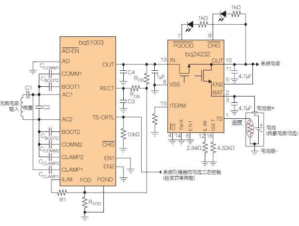 適合低功耗應(yīng)用的無(wú)線電源接收器（帶電池充電器）