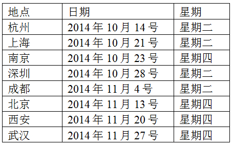 巡展時(shí)間及地點(diǎn)