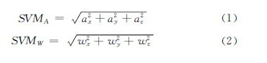 加速度信號向量模（SVMA ）及角速度信號向量模（SVMW ）