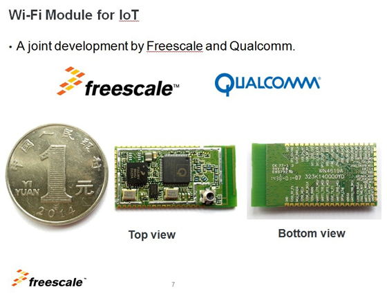 飛思卡爾和高通合作開發(fā)的WiFi模塊，預計在本月底或下個月初上市。