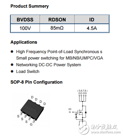 WSP06N10 N SOP8 100V4.5A