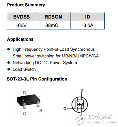 WST03P06 P SOT-23-3L -60V-3.5A