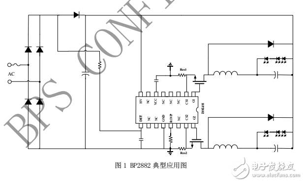 BP2882，BP2888 低成本開關(guān)色溫方案，