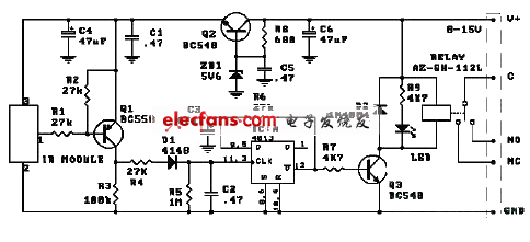 經(jīng)濟(jì)的紅外線遙控開關(guān)電路