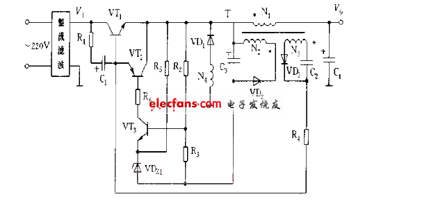 串聯(lián)型開關(guān)電源電路圖